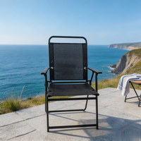 Chaise pliante de loisirs d'extérieur moderne de haute qualité, légère, multifonctionnelle, portable, imperméable, avec structure en fer et revêtement en tissu