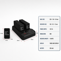 Sistema de Llamada Inalámbrico a Prueba de Agua con 16 Pagers y Vibración para Restaurantes, Hospitales, Bancos, Cafeterías - Sistema de Llamada para Camareros de Largo Alcance