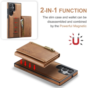 Pour <span class=keywords><strong>Samsung</strong></span> <span class=keywords><strong>Galaxy</strong></span> S22 Ultra DG.MING M5 Série <span class=keywords><strong>Zip</strong></span> RFID Multi Carte Détachable En Cuir Téléphone Cas - Product Image 4