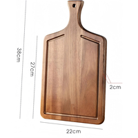 Planche à découper en bois d'acacia de qualité supérieure, vente en gros, poignée en fibre solide, accessoires de cuisine pour la viande et la charcuterie, rectangle, 2,0 cm, durable