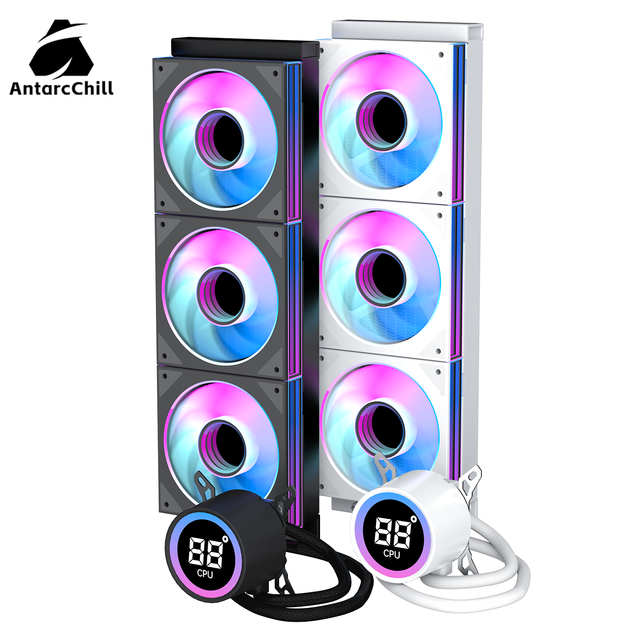 AntarcChill Digital Display AIO Water Cooler 360mm Radiator Pre Filled CPU Liquid Cooling Kit Wholesale for PC Build Brands