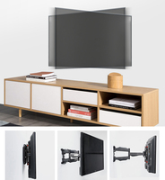 ZENO Dudukan TV Dinding Tetap Dapat Dimiringkan 32-55 Inci Baja Canai Dingin LCD LED VESA 400x400 untuk Dudukan TV Fame C2-T