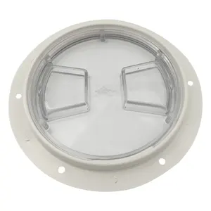 Trappe de bateau 4 6 8 pouces noir/blanc en plastique ABS, plate-forme ronde antidérapante, trappe d'inspection avec couvercle détachable