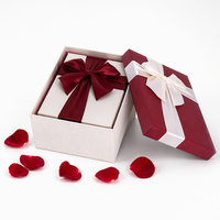 Boîte cadeau rigide en papier recyclé personnalisée, décorée d'un nœud en satin, pour mariage et emballage de bougies