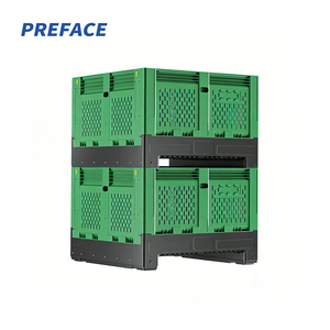 저렴한 가격 접이식 중형 대형 HDPE 대용량 컨테이너 접이식 플라스틱 팔레트 박스 과일/채소용 - Product Image 6