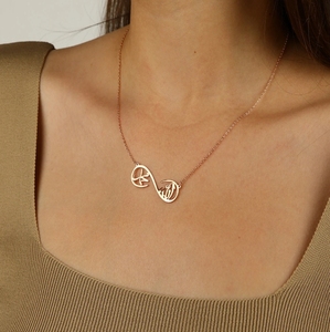 Rose <span class=keywords><strong>Gold</strong></span> allah và Mohammed Vòng cổ vô cực Mặt dây chuyền vòng cổ cao đánh bóng thép không gỉ không thấm nước Tôn Giáo Quà Tặng - Product Image 6