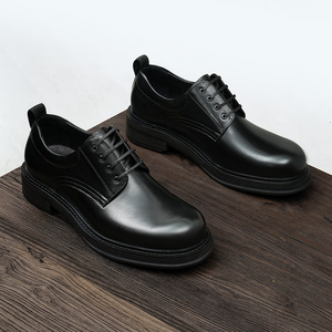 Zapatos de Cuero para Hombre, Estilo 2026, con Grabado, de Suela Gruesa, para Negocios, Oficina, Uso Casual y Bodas - Product Image 1