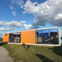 Maison préfabriquée au design moderne 2025, cabine Apple imperméable, bureau en acier, nouvelle technologie pour hôtel, solution de conception graphique, salle de bain