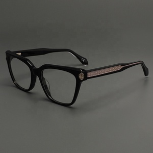 アセテート製の猫目メガネ、ISO9001認証取得、ファッショナブルなダイヤモンド装飾デザイン、レジャー旅行やライフスタイルに最適 - Product Image 1
