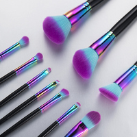 Ensemble de pinceaux de maquillage professionnels, style éventail plat, pour eye-liner, anticernes, fard à joues, lèvres, crayon à lèvres, crayon à sourcils, échantillon gratuit disponible