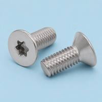 Sekrup Mesin Kepala Datar Torx Baja Tahan Karat 304 M1.4-M12, Baut Countersunk Star Drive untuk Mesin Presisi
