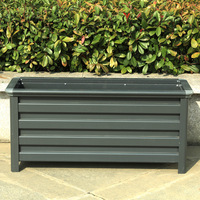 Jardinières rectangulaires modernes en alliage d'aluminium pour plantes, parterres de fleurs, balustrades de routes municipales, jardinières métalliques de qualité commerciale