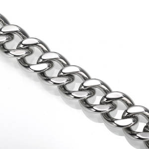 カスタムメイド、色褪せないシルバーメタルカラーメッキ、パンクスタイルステンレススチール、光沢のあるキューバンチェーン、ライオンヘッドバックル付きメンズブレスレット - Product Image 6