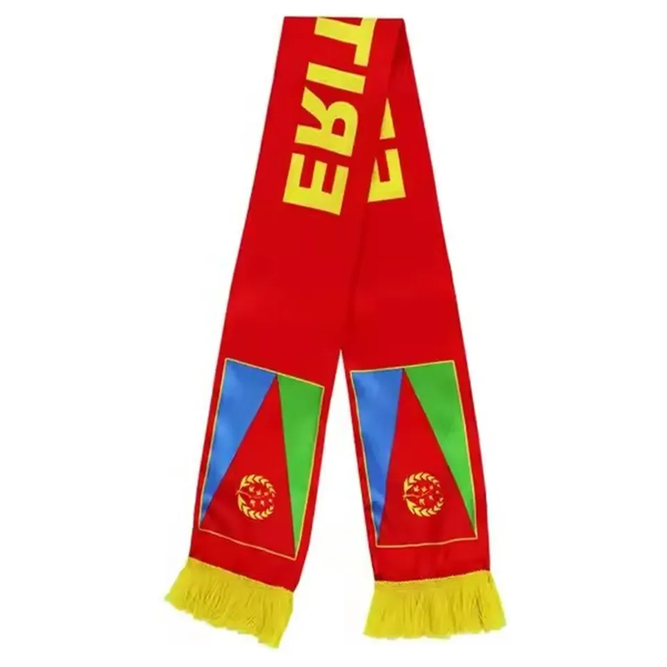 Promotional Traditional Eritrea Scarf Digital Printing With Eritrean Scarves Custom Eritrea Flag Scarf