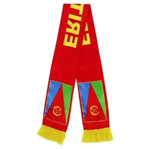 Impression numérique d'écharpe érythréenne traditionnelle promotionnelle avec des écharpes érythréennes écharpe drapeau érythréen personnalisé