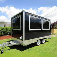 Cuisine mobile de haute qualité 4m/13.12ft avec fenêtre en verre, camion de restauration en fibre de verre, bar à jus, machine à crème glacée, service de bonbons, norme DOT