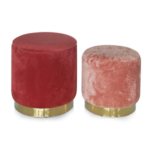<span class=keywords><strong>Tabouret</strong></span> de rangement en tissu velours côtelé, 4 pièces, décor rond recouvert, garniture métallique, mobilier de salon, de maison, <span class=keywords><strong>tabouret</strong></span> et repose-pieds - Product Image 1