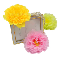 LILIS Handgefertigter 20cm Pfingstrosen-Blumenkopf Künstliche Blume Hochzeitsdekoration Langlebige Seidenblume Handgelenk-Dekoration für Zuhause