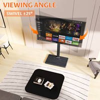 Troli TV Mobile Kayu & Baja Terbaru dengan Roda Ketinggian Dapat Disesuaikan Kapasitas 45kg untuk TV LCD 32"-70" Dudukan Lantai Rumah