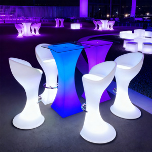 Mesa de bar con luces LED modernas que cambian de Color, muebles de hierro con luces impermeables para el hogar, el hotel, el supermercado, el parque y el Club - Product Image 1