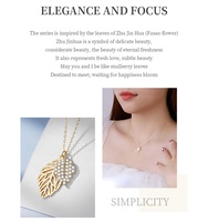 ALICE Perhiasan Asli Perak Sterling S925 Kalung Liontin Berbentuk Daun Elegan Hadiah Ulang Tahun untuk Wanita Kalung Statement