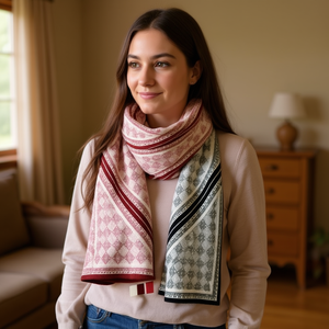 Sciarpa triangolare multifunzionale 60x135 cm con disegno a motivi per l'uso quotidiano - Product Image 3