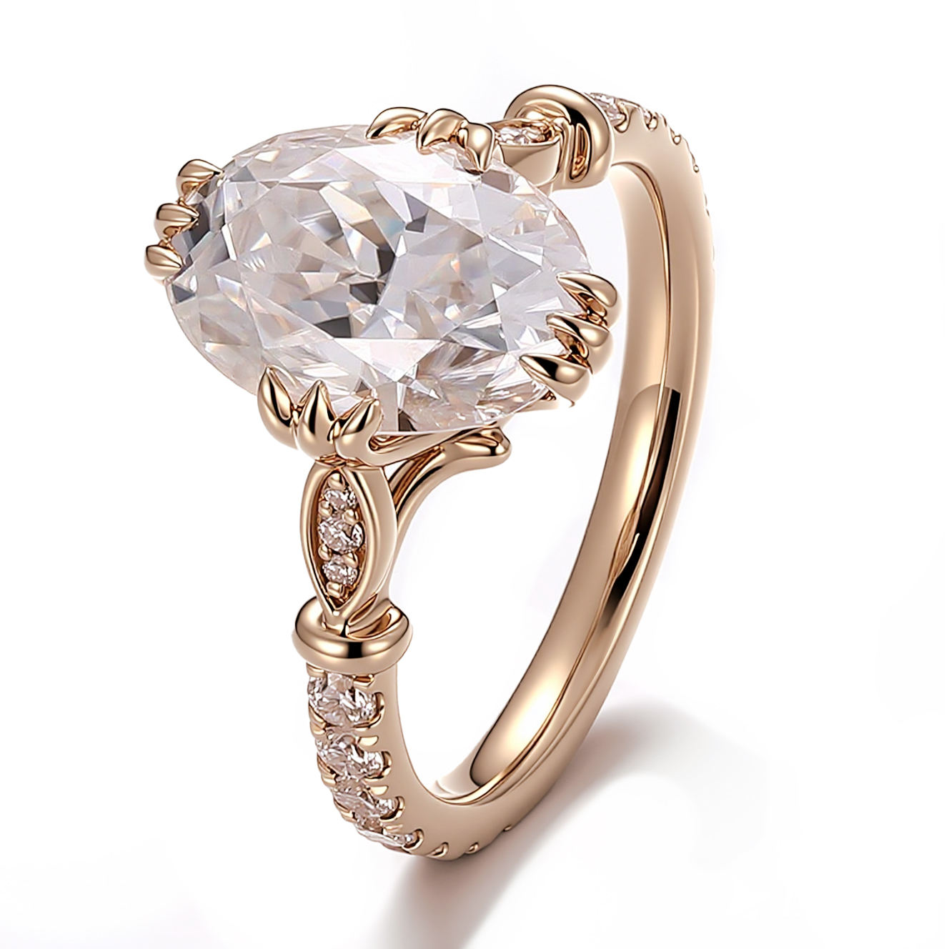 Solid 10K Gold Moissanite Ring