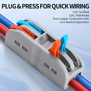 Компактный быстрозажимной соединитель без инструмента, 2-позиционный многофункциональный клеммный блок с медными контактами - Product Image 4