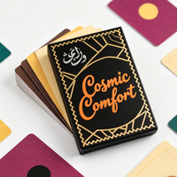 Boîte en étain pour cartes de tarot personnalisées esthétiques avec logo, cartes inspirantes en feuille d'or, papier laminé imperméable pour jeu