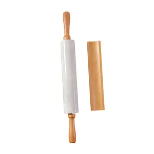 18 inches cloudy white Factory wholesale Marble Stone cake rolling pin roll pin 6x24cm