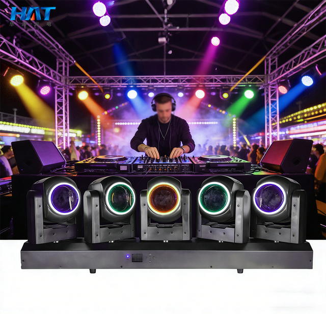 HAT New Model 5x80W LED Moving Head Light 5pcs 80W RGBL 4-in-1 Unlimited Rotate LED Disco Club Luces Dj Lights