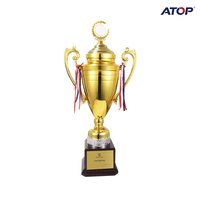 Trophée sportif personnalisé en métal pour les vainqueurs du tournoi JINZUN, compétitions de football, de volley-ball et de badminton, coupe en métal personnalisée