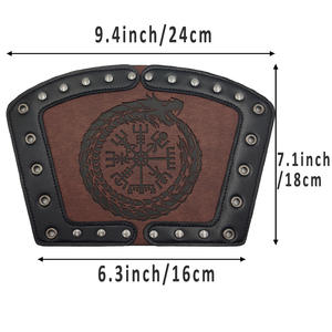 Bracelet large nordique Viking boussole Punk Bracelet en cuir hommes bras gantelets brassard Viking scène Costumes accessoires - Product Image 2