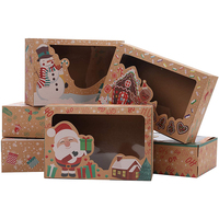 Personalizado impreso Navidad Cupcakes galleta caramelo Chocolate fresas Muffins Donuts caja de embalaje con ventanas