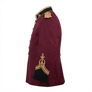 Men British Style Braid Jacket Outdoor Reproduction Uniform <b>Red</b> Formal Tunic OEM Custom Size - Product Image 4