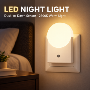 Luz nocturna LED OEM con sensor de luz del anochecer al amanecer, lámpara de pared automática de luz blanca cálida para dormitorio, pasillo, baño, escaleras, cocina - Product Image 1