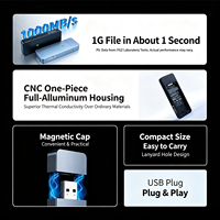 Casing SSD M.2 NVMe USB dengan Soket Lurus Chip RTL9210 untuk SSD M.2 2230 2242 Desain Lubang Tali Tutup Hisap Magnetik
