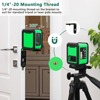 Niveau laser vert 360° auto-nivelant, machine à niveau laser DIY, batterie rechargeable, portée de 65 pieds pour la construction et la rénovation de la maison