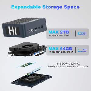 ใหม่ <span class=keywords><strong>awow</strong></span> W-11 Pro <span class=keywords><strong>Mini</strong></span> <span class=keywords><strong>PC</strong></span> 12th เจนเนอเรชัน Intel Core I5-12600HX 16เรื่องความละเอียด4.6 GHz UHD กราฟิก16 GB DDR4 512 GB PCIe3.0 SSD UK - Product Image 6