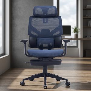 JR <b>RACING</b> Luxury Modern Executive Mesh Home Office <b>Chair</b> with Power Adjustable Height and Foot Rest - Product Image 4