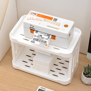Organisateur de bureau multi-niveaux, étagère de bureau à 3 étages, support rectangulaire pour imprimante thermique, support pour bordereaux d'expédition - Product Image 3