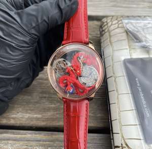 Reloj de Cuarzo para Hombre de Lujo Innovador Astronomia DRAGON HAIOU, Oro Rosa, Cristal de Zafiro Transparente, Caja de Acero Inoxidable, Correa de Cuero - Product Image 4