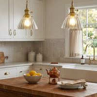 Lampe suspendue moderne en verre doré, luminaire suspendu pour îlot de cuisine, luminaire de plafond pour chambre à coucher, lampe de chevet, éclairage pour restaurant et bar