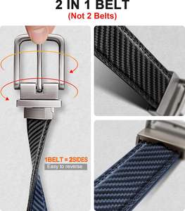 Cinturón personalizado de cuero genuino reversible de 1,25 pulgadas para <span class=keywords><strong>hombre</strong></span>, longitud ajustable con 2 lados y 1 hebilla de aleación, regalo clásico perfecto - Product Image 5