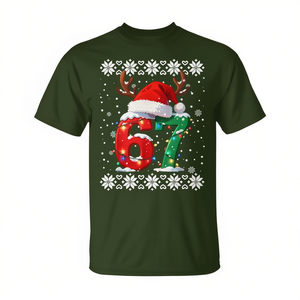 Camiseta de Navidad Fea 67, Pijamas a Juego para Parejas, Diseño Festivo Seis Siete - Product Image 2