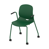Chaise de bureau de formation avec dossier en tissu, forme arquée, mobile avec roulettes universelles pour usage professionnel