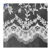 YX330 Lolita Prix de gros 100% Polyester Blanc Soie de lait Dentelle soluble dans l'eau Organza Broderie Tissu