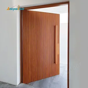 Seeyesdoor Latest Smart Lock Fingerprint House Door Solid Wooden Sidelight Door Entrance Front Wood Doors