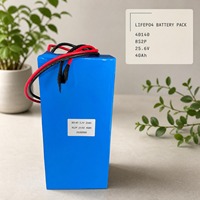 Baterai LiFePO4 24V 40Ah 25.6V 1024Wh Paket Baterai Lithium Isi Ulang untuk Inverter Surya Penyimpanan Energi Off Grid