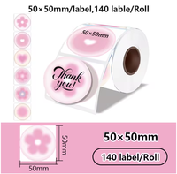 Rouleaux d'étiquettes autocollantes en papier thermique pour Phomemo M110 M200 M220 M221 Mini imprimante de poche étiqueteuse 6 couleurs Cycle 50*50 rond